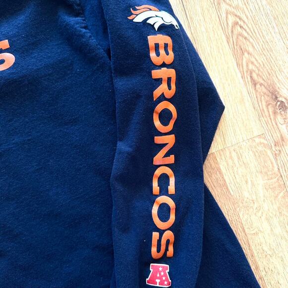 Navy Denver Broncos Long-Sleeve Tee - Size L - Picture 5 of 6
